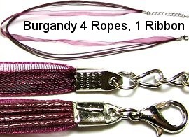 18"Burgundy Ribbon Rope Ns106
