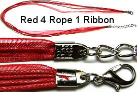 18" Red 4 Rope 1 Ribbon Narrow Head Ns109