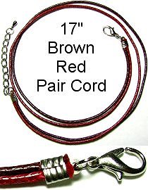 Brown Red 17" Pair Cord Chain Hook Lock Ns111