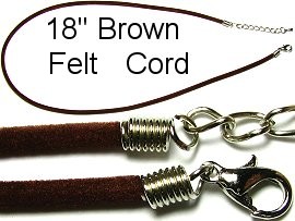 Brown 18" Velvet Cord Chain Hook Lock Ns117