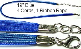 50pcs-pk 18" Cord 4Strings-1Ribbon Royal Blue NK120