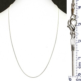 1pc White Silver Smooth 19.5" Chain Metal Necklace Ns123