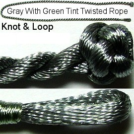 Gray w/ Green Tint Twisted Knot & Loop 17" Rope Ns150