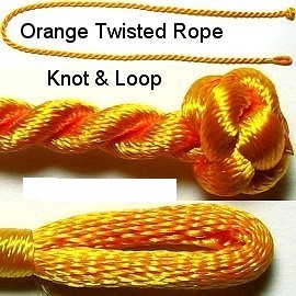 50pcs-pk 17" Cord Twisted Knot Loop Orange NK157