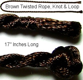 Brown Twisted Knot & Loop 17" Inches Rope Ns164