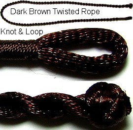 50pcs-pk 17" Cord Twisted Knot Loop Dark Brown NK165