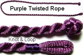50pcs-pk 17" Cord Twisted Knot Loop Purple NK169