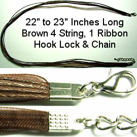 22"Brown Ribbon Rope Ns178