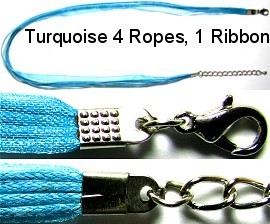 18"Mid Turquoise Ribbon Rope Ns182