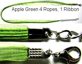50pcs-pk 18" Cord 4Strings-1Ribbon Apple Green NK183