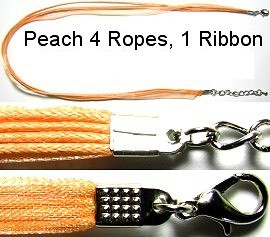 18"Peach Ribbon Rope Ns185