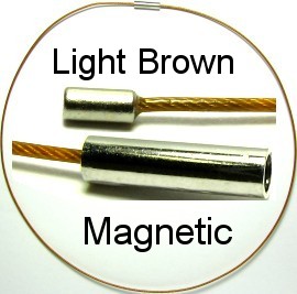 10pcs-pk 18" Cord Metal Wire Choker Magnetic Brown Light NK191