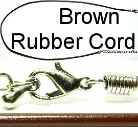 18" 2mm Light Brown Rubber Single Cord Ns206
