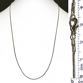 1pc Gray Smooth 19.5" Chain Metal Necklace Lock Ns210
