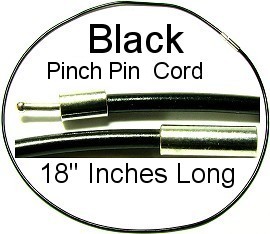 1pc Leather PinchPin Choker BK 18"Long 2mmWide Ns18L2