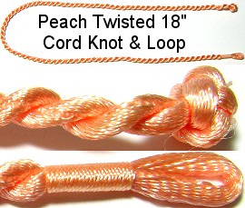 50pcs-pk 17" Cord Twisted Knot Loop Peach NK229