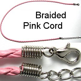 18" 3mm Pink Braided Cord Ns256