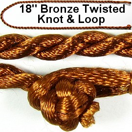 50pcs-pk 18" Cord Twisted Knot Loop Bronze NK292