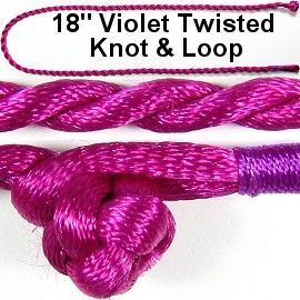 50pcs-pk 18" Cord Twisted Knot Loop Violet NK293