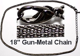 Gun Metal Snake 18" Metal Chain Ns323