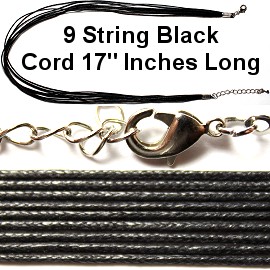 9 String Black Cord 17" Inches Long Ns331