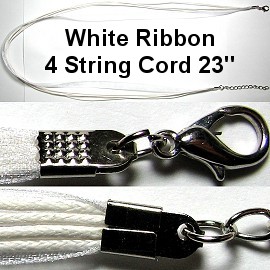 23" Ribbon White 4 String Cord Ns348