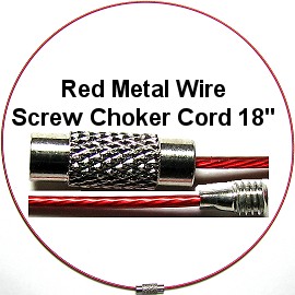 18" Red Metal Wire Screw Choker Cord Ns353