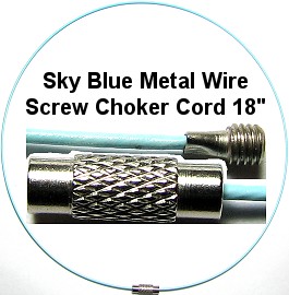 10pcs-pk 18" Cord Metal Wire Choker Screw Sky Blue NK355