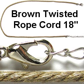18" Twisted Rope Cord Light Brown Ns358