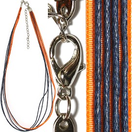 50pc 18" Ribbon Cord Orange Blue NK382