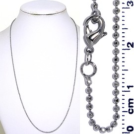 1pc 20" Long, 4mm Wide Opening Chain Necklace Silver Ns437