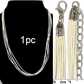 1pc 18" Inches 5-String Cord Necklace Cream Ns454