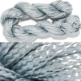 55' Feet Woven Shamballa String 1/16" Wide Gray Ns465