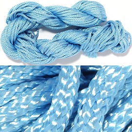 55' Feet Woven Shamballa String 1/16" Wide Baby Blue Ns466