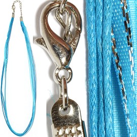 18"Turquoise Silver Lining Ribbon Rope Ns479