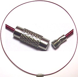 10pcs-pk 18" Cord Metal Wire Choker Screw Red NK051