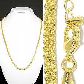 12pc 19" Chain Necklace 5mm Wide Gold NK529