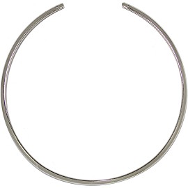 1pc 16" Inches O Choker Necklace Flat Silver Ns546
