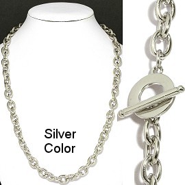 1pc 20"Chain Necklace 9mm Thick Silver Toggle Clasp Ns552