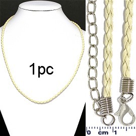 1pc 18" Braided Rope Cord Cream Ns562