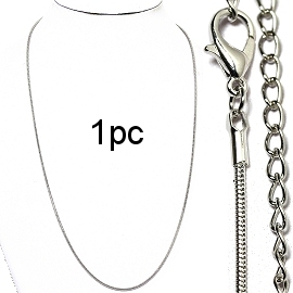 1pc 19"Chain Necklace 1.5mm Thick Silver Ns573