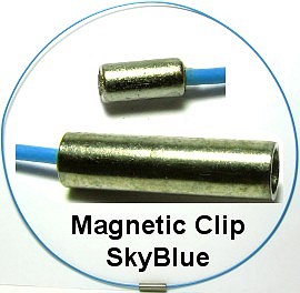 10pcs-pk 18" Cord Metal Wire Choker Magnetic Sky Blue NK061