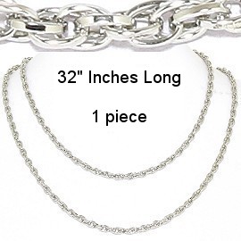 1pc 32" Complicated Chain Lariat Necklace Silver Tone Ns617