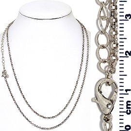 12pc 31" Inches Long Chain Necklace Metallic Tone NK619