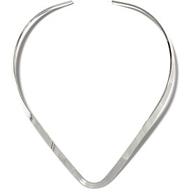 1pc Choker Metal Alloy Point Silver 6mm Wide Ns622