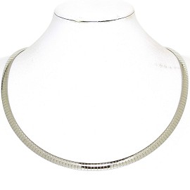 1pc 17.5"-19.5" 6mm Stainless Steel Omega Necklace Choker Ns631