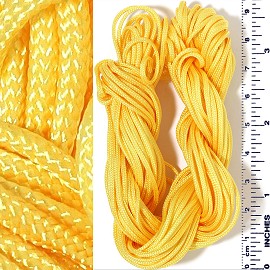 55' Feet Woven Shamballa String 1/16" Wide Yellow Ns633