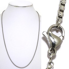 12pcs 20" 2mm Stainless Steel Chain Necklace Lobster Claw NK636