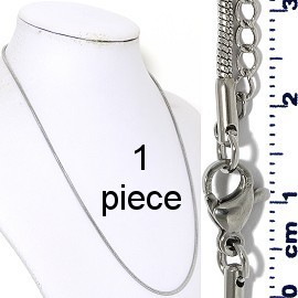 1pc 17.5"-19.5" Stainless Steel Chain Necklace 2mm Silver Ns644