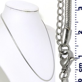 1pc 17.5" to 19.5" Stainless Steel Chain Necklace 3x1mm NK645 1pc 17.5" to 19.5" Stainless Steel Chain Necklace 3x1mm NK645